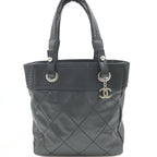 Chanel Black Canvas Paris-Biarritz Tote PM Handbag
