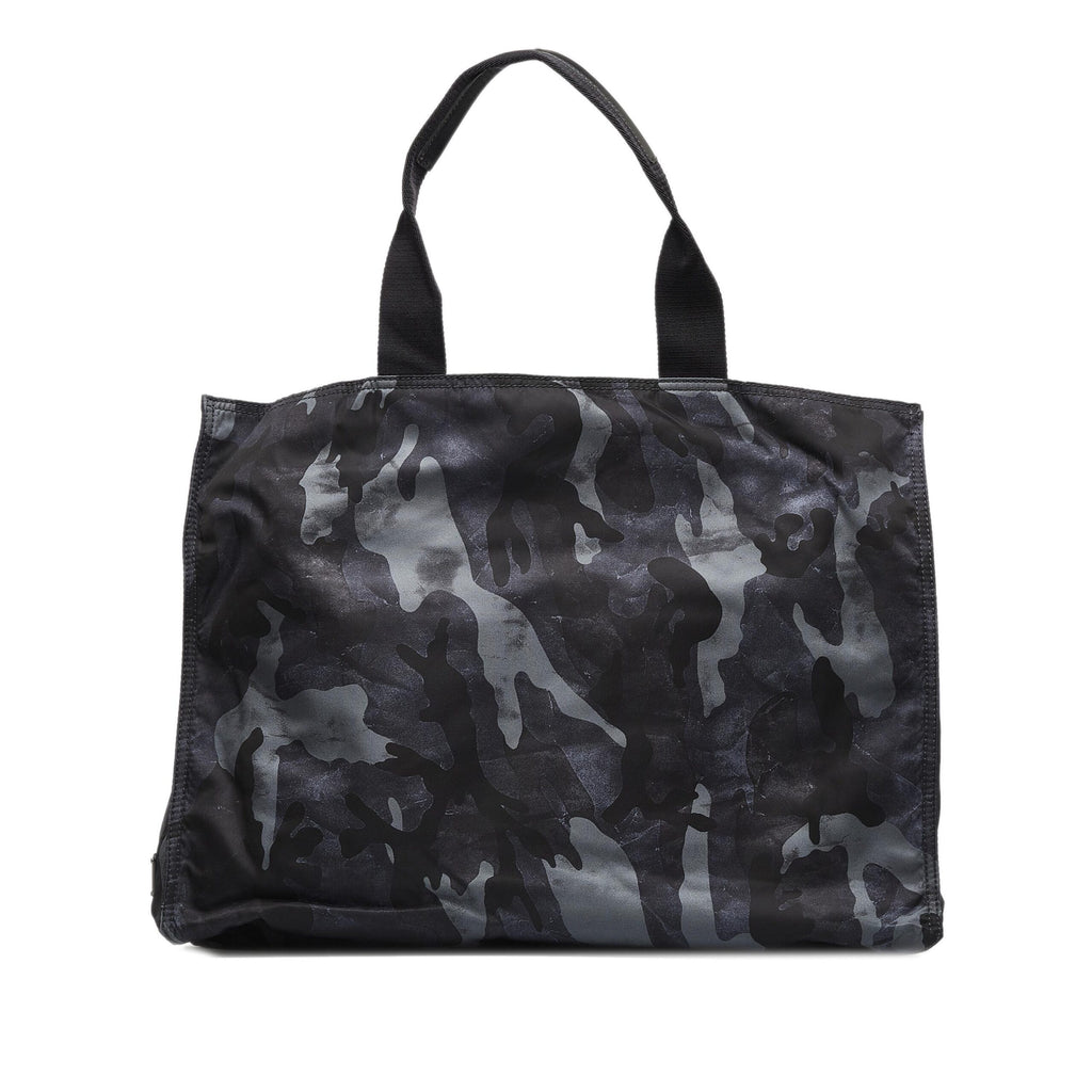 Prada Black Camouflage Tessuto Nylon Tote Bag