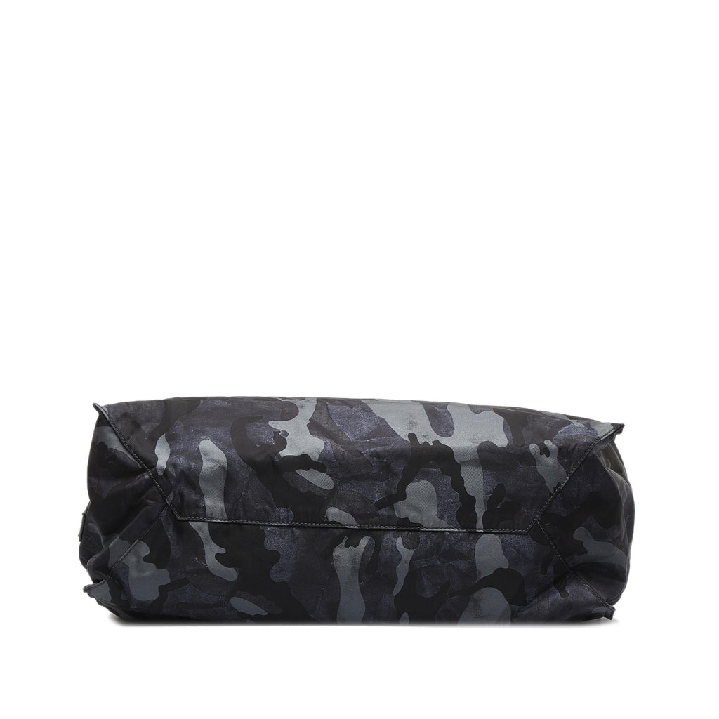 Prada Black Camouflage Tessuto Nylon Tote Bag