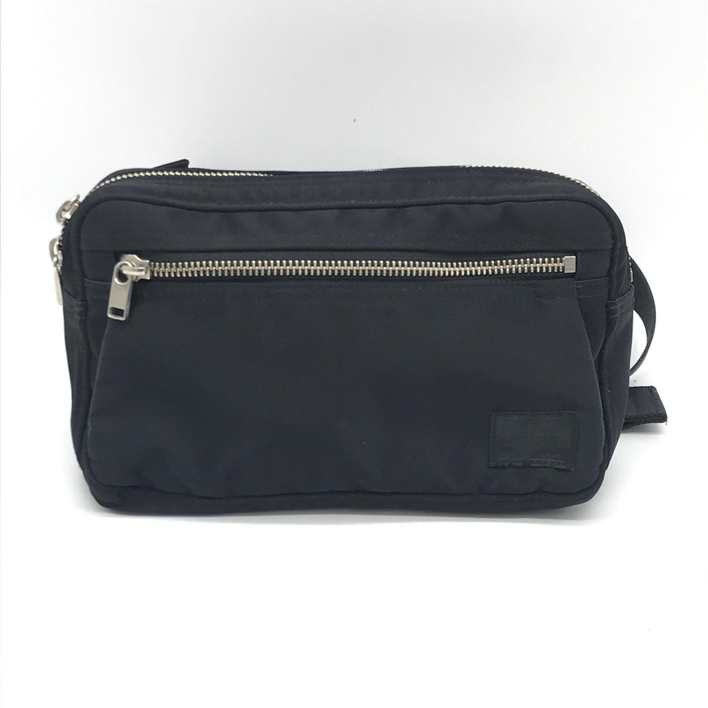 Porter Black Waist Pouch With Zippered Compartments