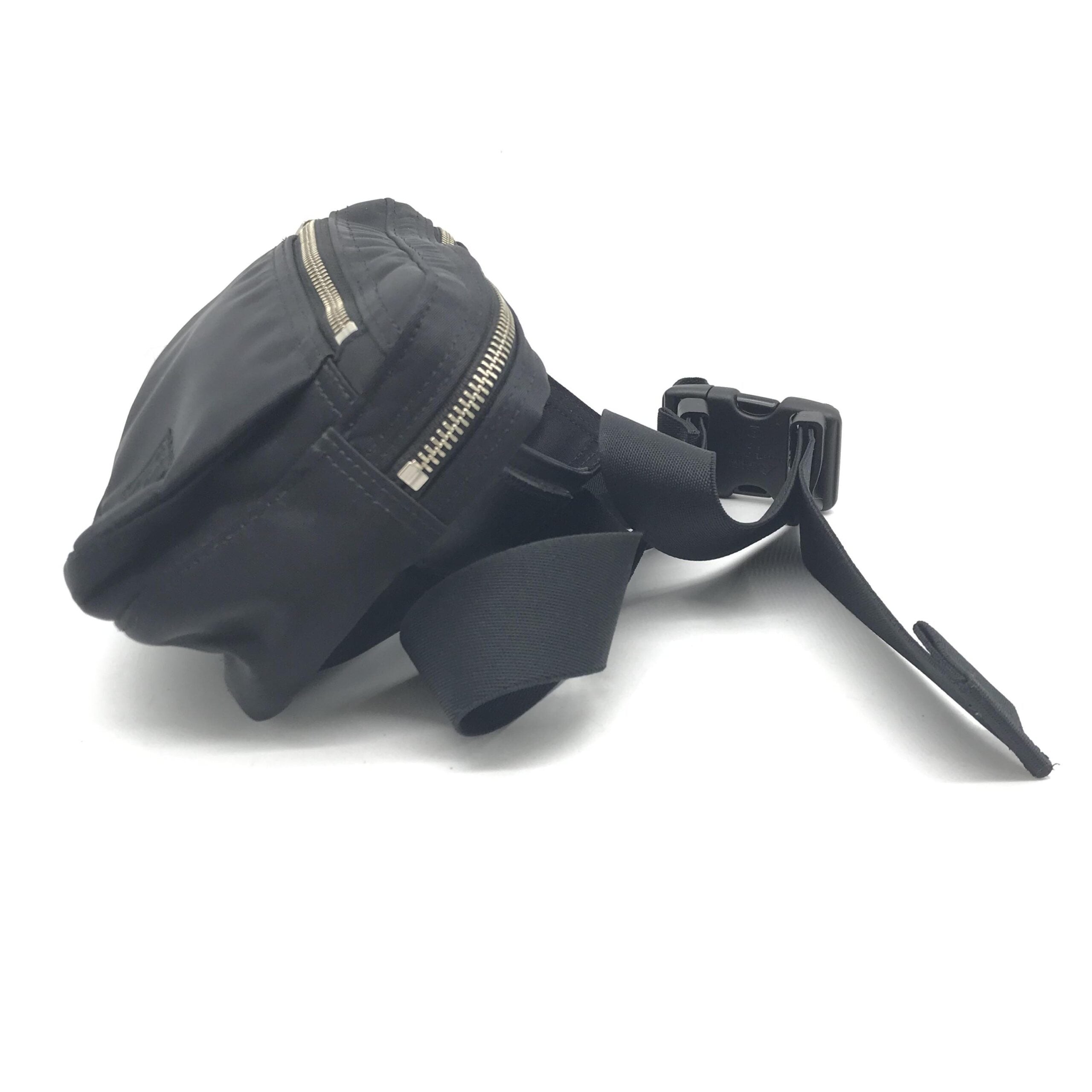 Porter Black Waist Pouch With Zippered Compartments