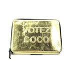 Chanel Gold Tone Votez Coco Zip Clutch