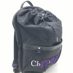 Christian Dior Newave Drawstring Nylon Backpack In Black