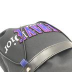 Christian Dior Newave Drawstring Nylon Backpack In Black