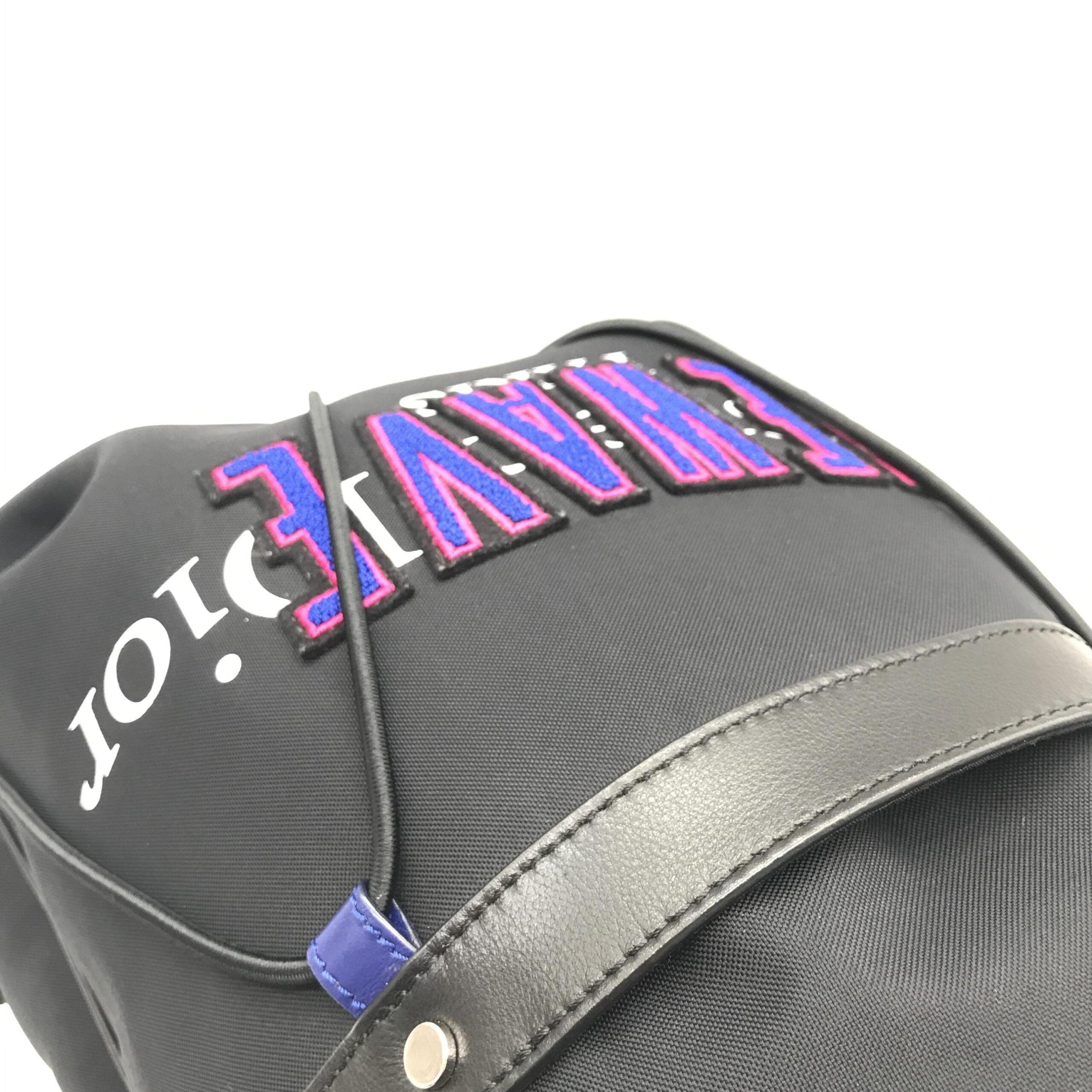 Christian Dior Newave Drawstring Nylon Backpack In Black