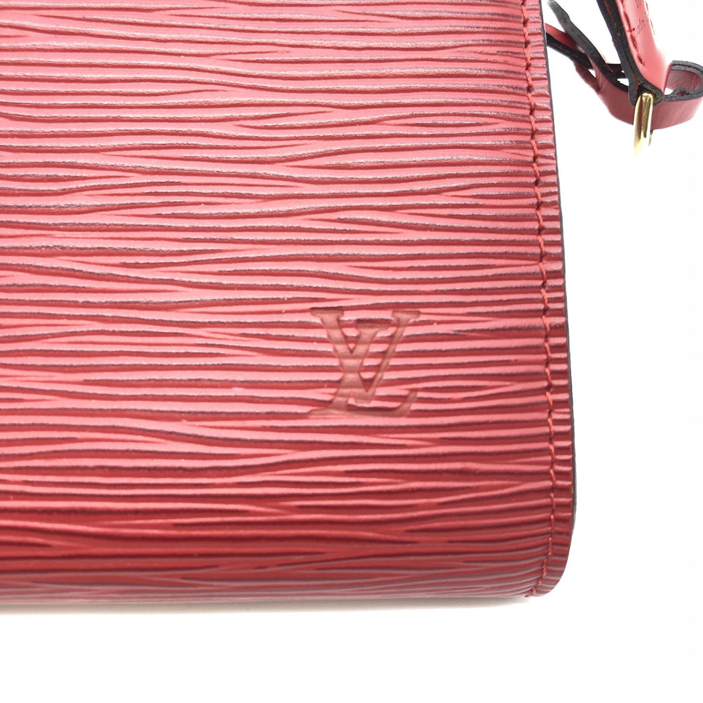 Louis Vuitton Red Leather Pochette Accessory Bag