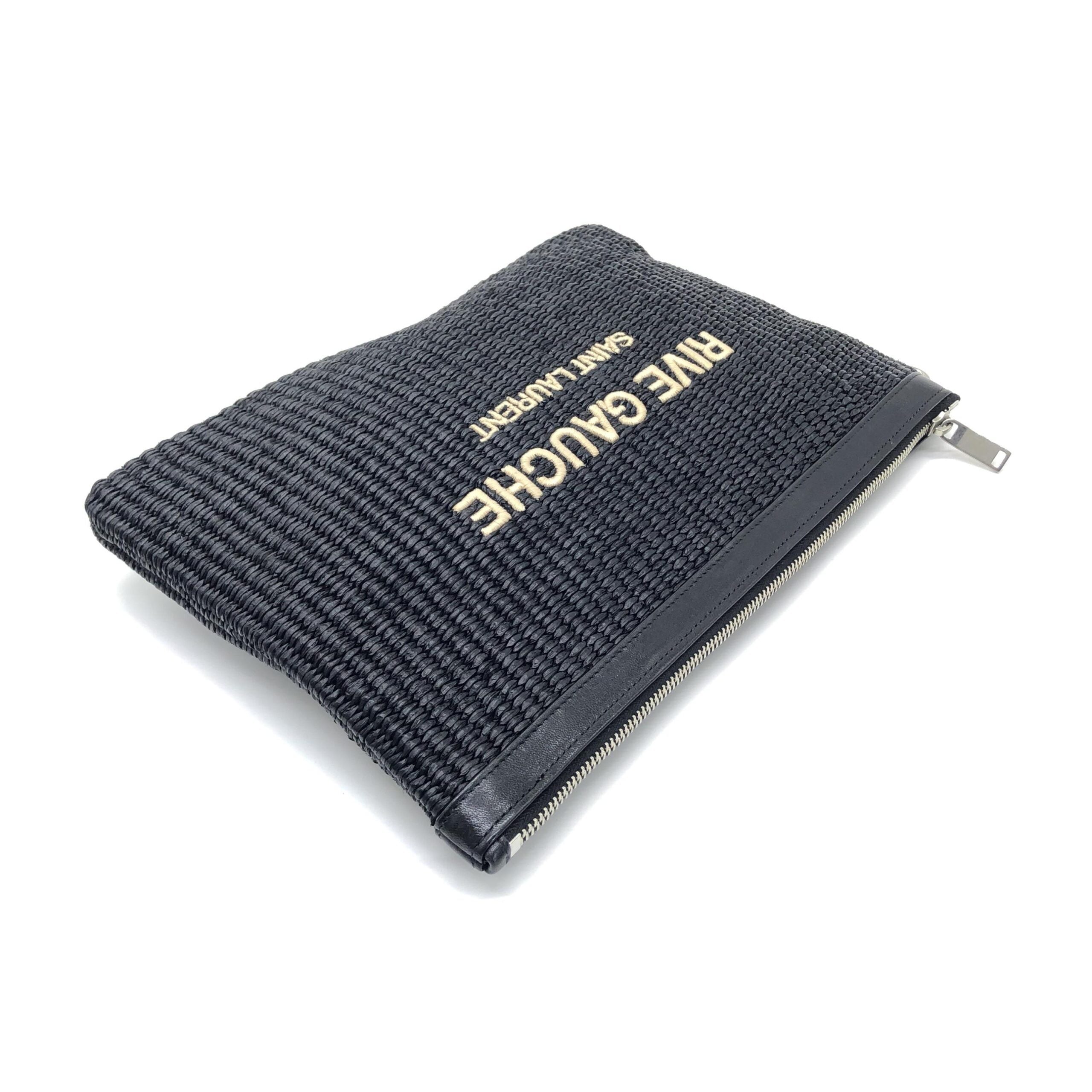 Saint Laurent Rive Gauche Zipped Pouch In Black