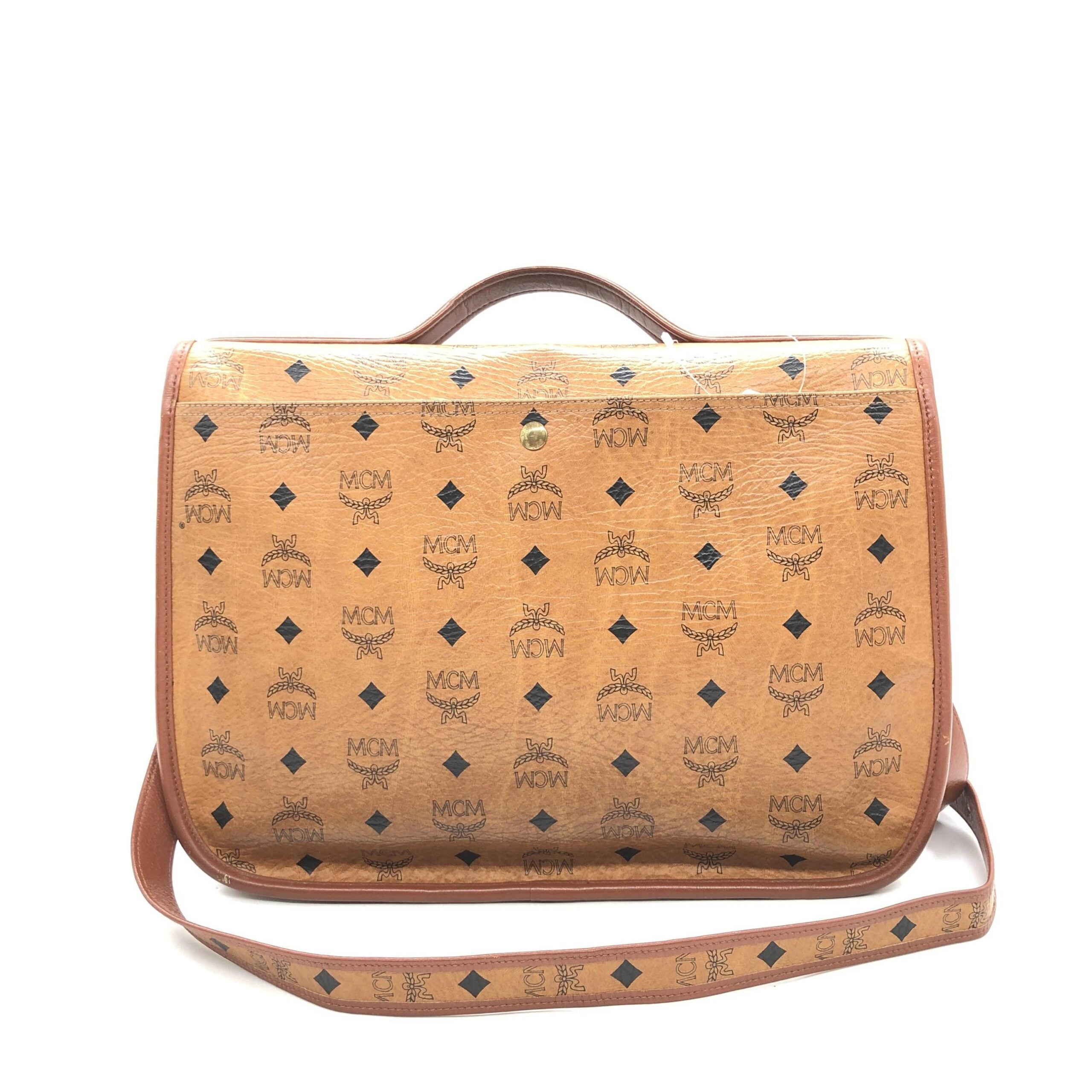 MCM Vesutos Leather Messenger Bag