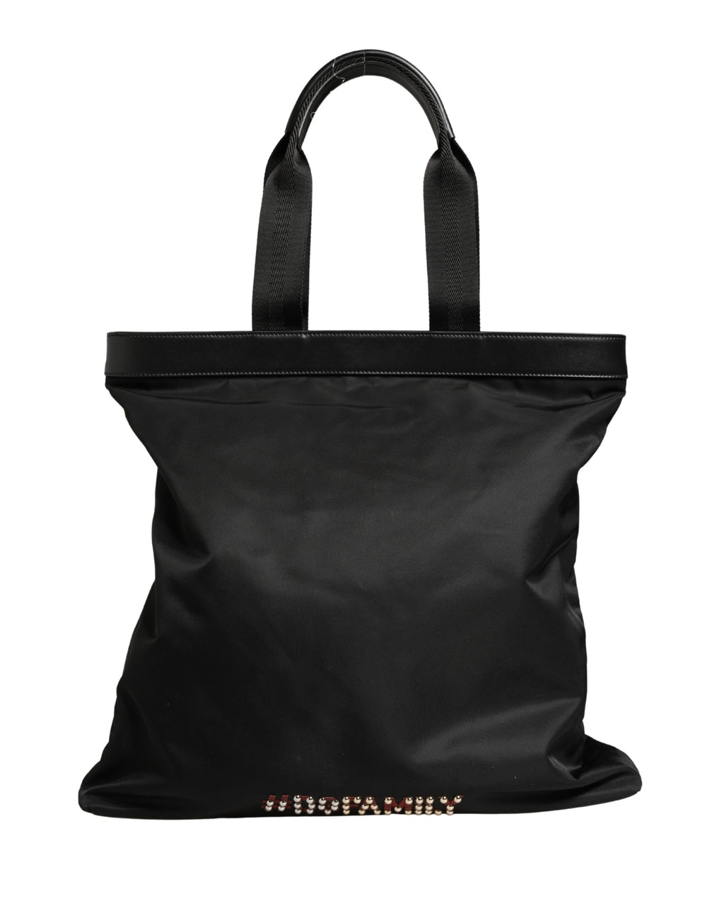 Dolce & Gabbana Black Leather #DGFamily Patch Shopping Tote Borse Bag
