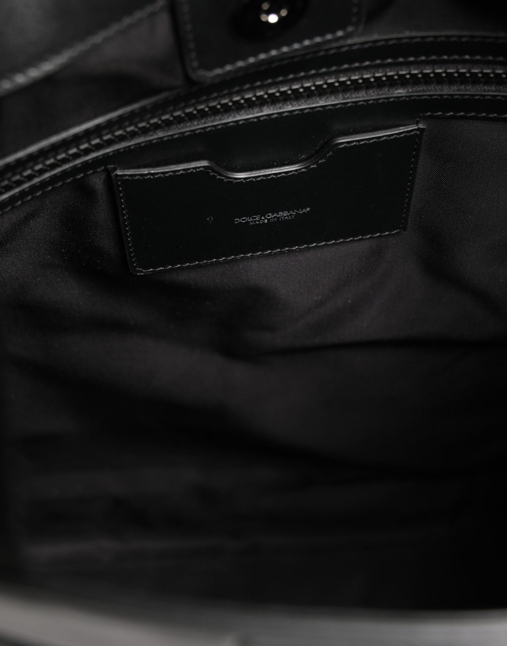 Dolce & Gabbana Black Leather #DGFamily Patch Shopping Tote Borse Bag
