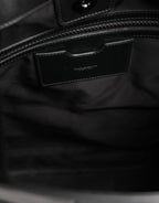 Dolce & Gabbana Black Leather #DGFamily Patch Shopping Tote Borse Bag