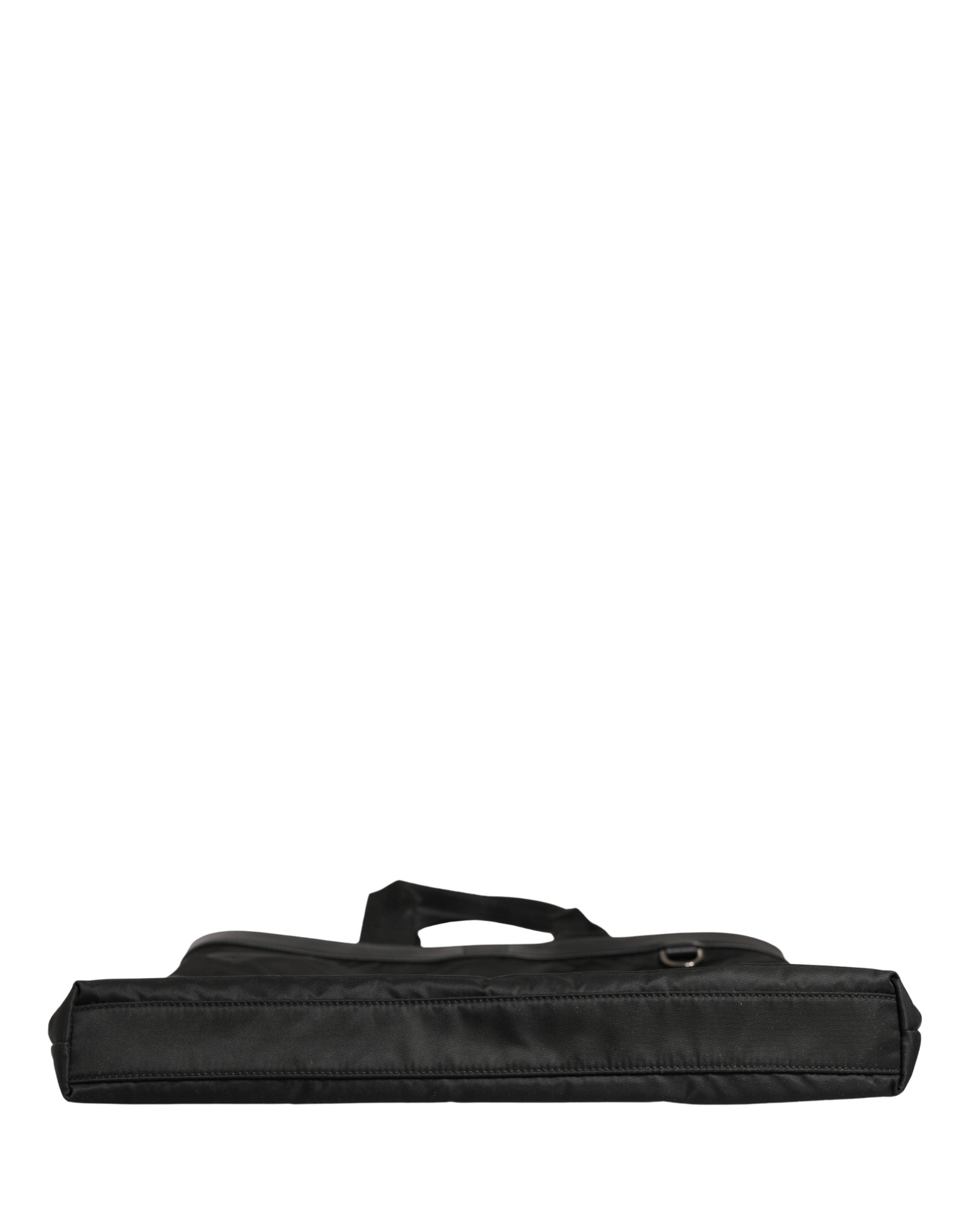 Dolce & Gabbana Black Leather #DGFamily Patch Shopping Tote Borse Bag