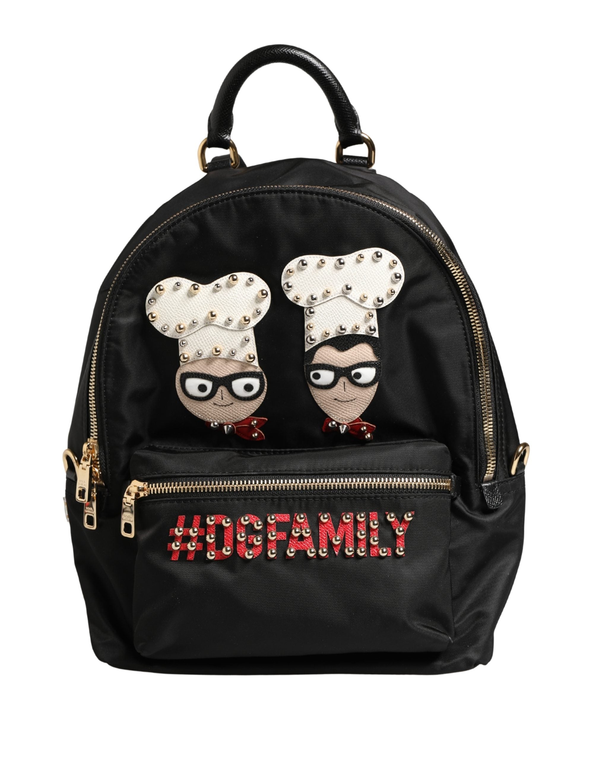Dolce & Gabbana VULCANO Black Nylon #DGFAMILY Embellished Backpack Bag