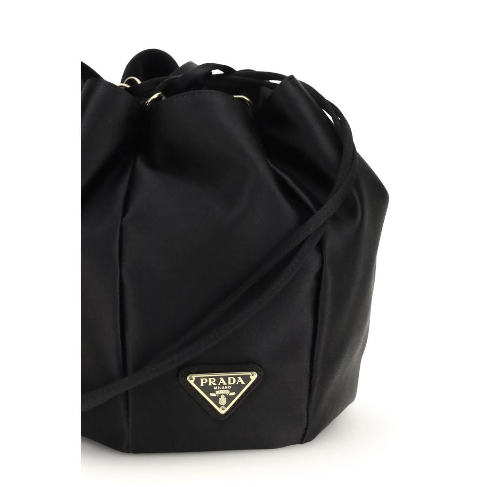 Prada Black Silk Backet Bag