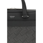 Ferragamo Gray Calf Leather Bos Taurus Briefcase