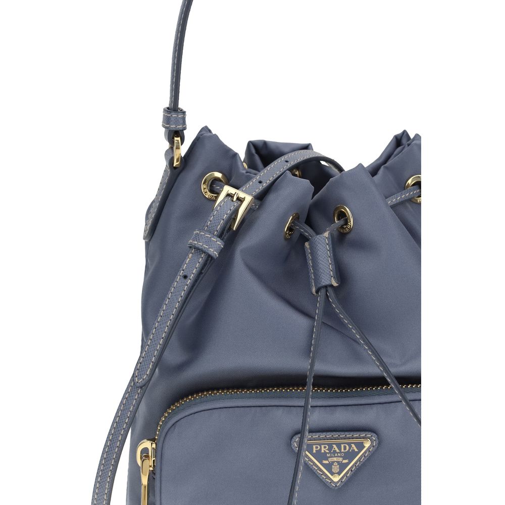 Prada Blue Recycled Polyamide Backet Bag