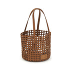 Staud Brown Calf Leather Bos Taurus Backet Bag