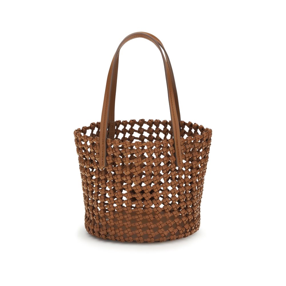 Staud Brown Calf Leather Bos Taurus Backet Bag