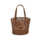 Staud Brown Calf Leather Bos Taurus Backet Bag