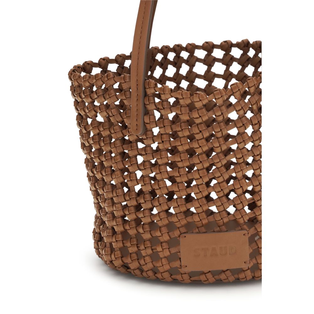 Staud Brown Calf Leather Bos Taurus Backet Bag