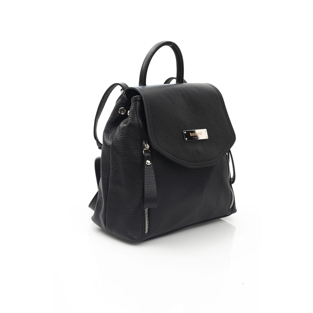 Baldinini Trend Black Cowhide Backpack