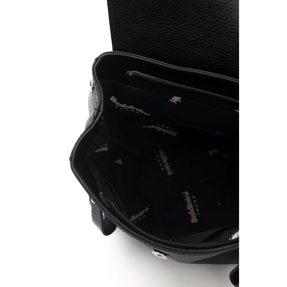 Baldinini Trend Black Cowhide Backpack
