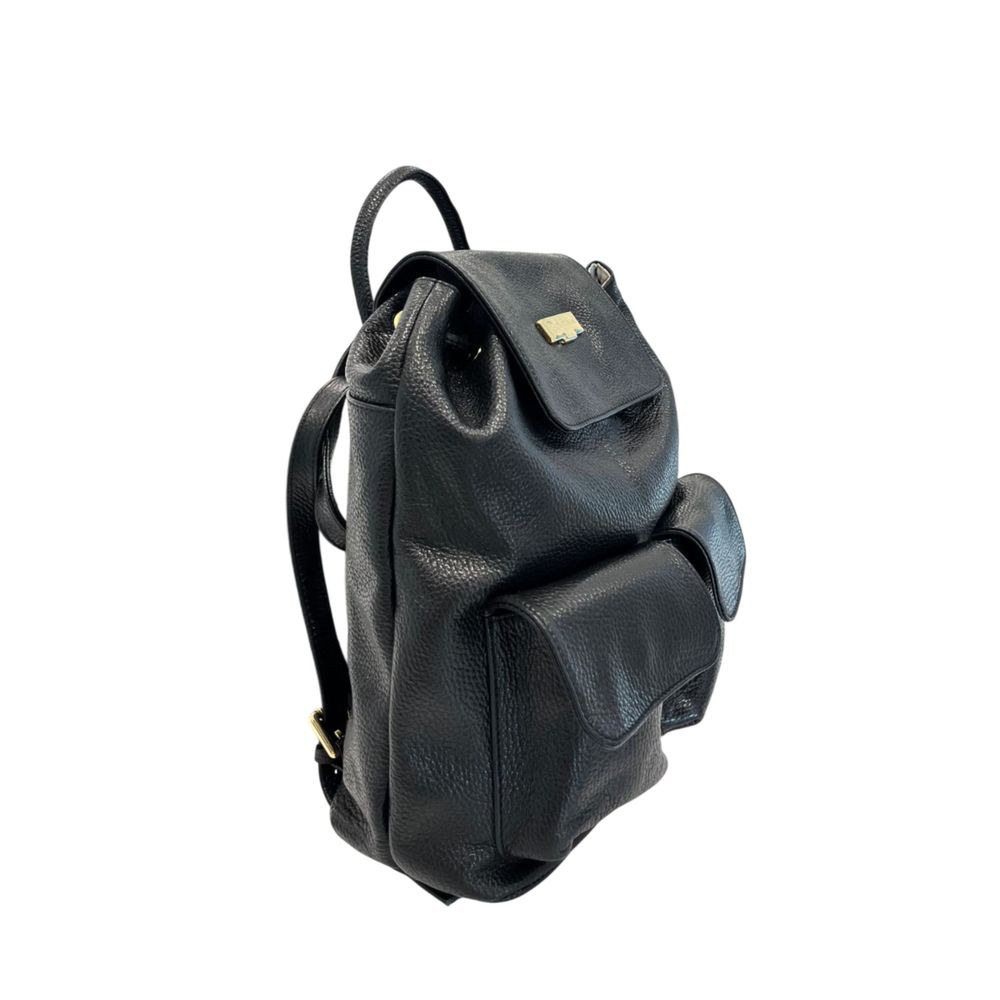 Baldinini Trend Black Leather Women Backpack