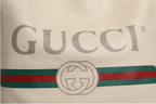 Gucci White Web Sherry Logo Print Tote Bag