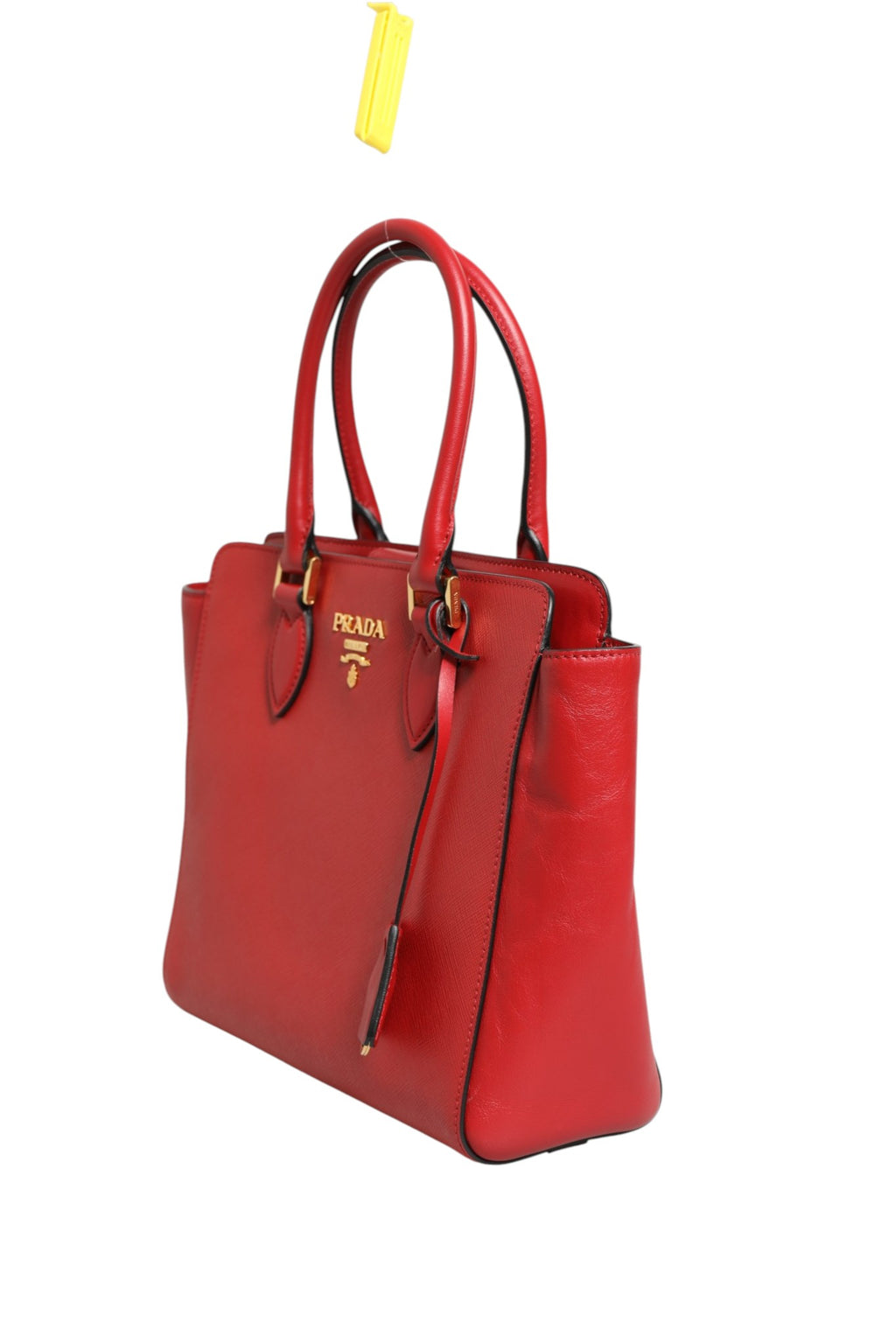 Prada Red Saffiano Lux and Soft Leather Small Tote