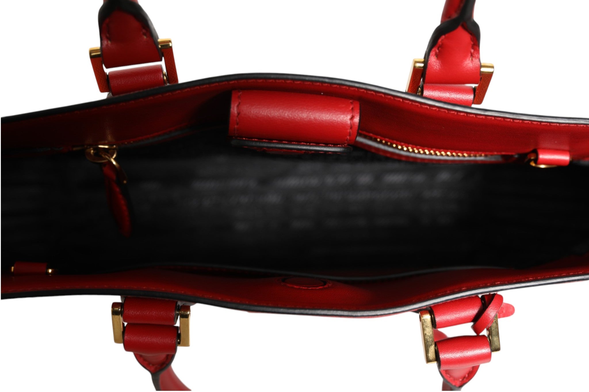 Prada Red Saffiano Lux and Soft Leather Small Tote