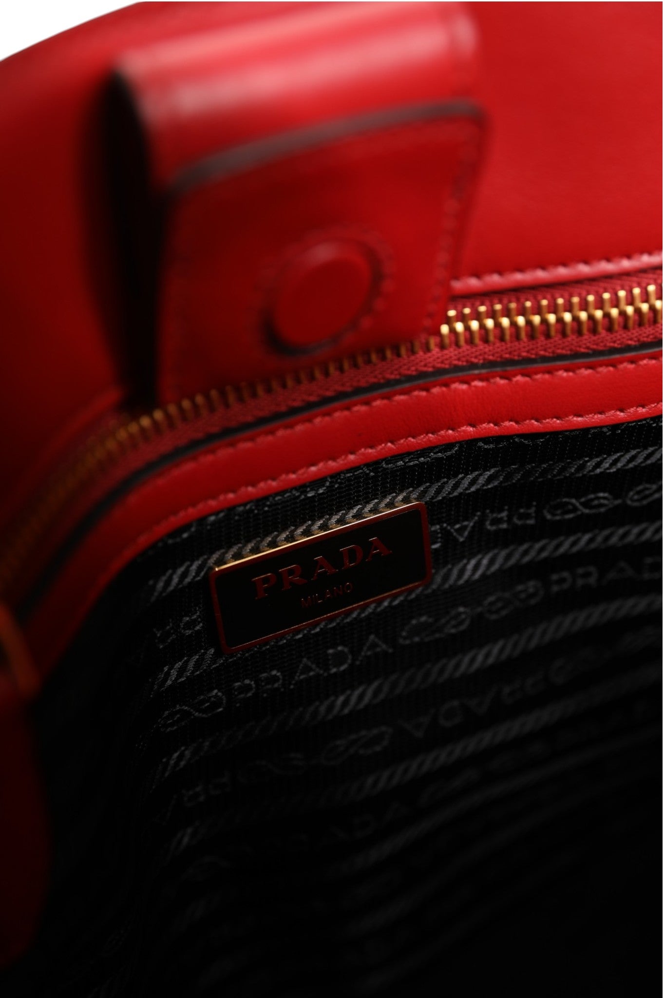 Prada Red Saffiano Lux and Soft Leather Small Tote