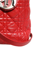 Christian Dior Red Cannage Lambskin Leather Lady Dior Bag