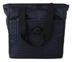 Versace Blue Nylon Tote Bag