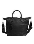 Dolce & Gabbana Black Calfskin Leather Hand Shoulder Duffle Bag