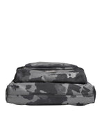 Dolce & Gabbana Gray Camo Cotton Multiple Compartments Tote Bag