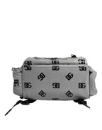Dolce & Gabbana Polyester Gray Black DG Logo Plaque Backpack Bag