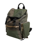 Dolce & Gabbana Military Green Patchwork Rucksack Backpack Bag
