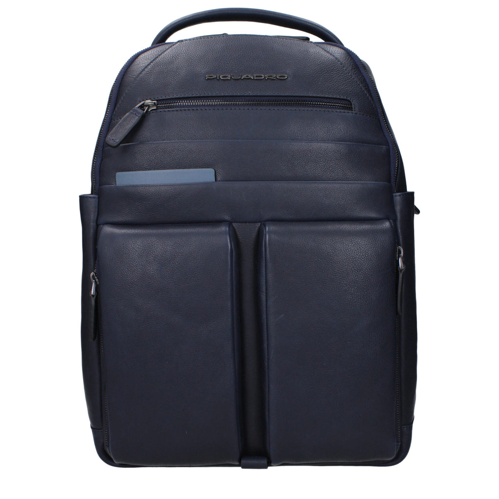 Piquadro Blue Leather Backpack