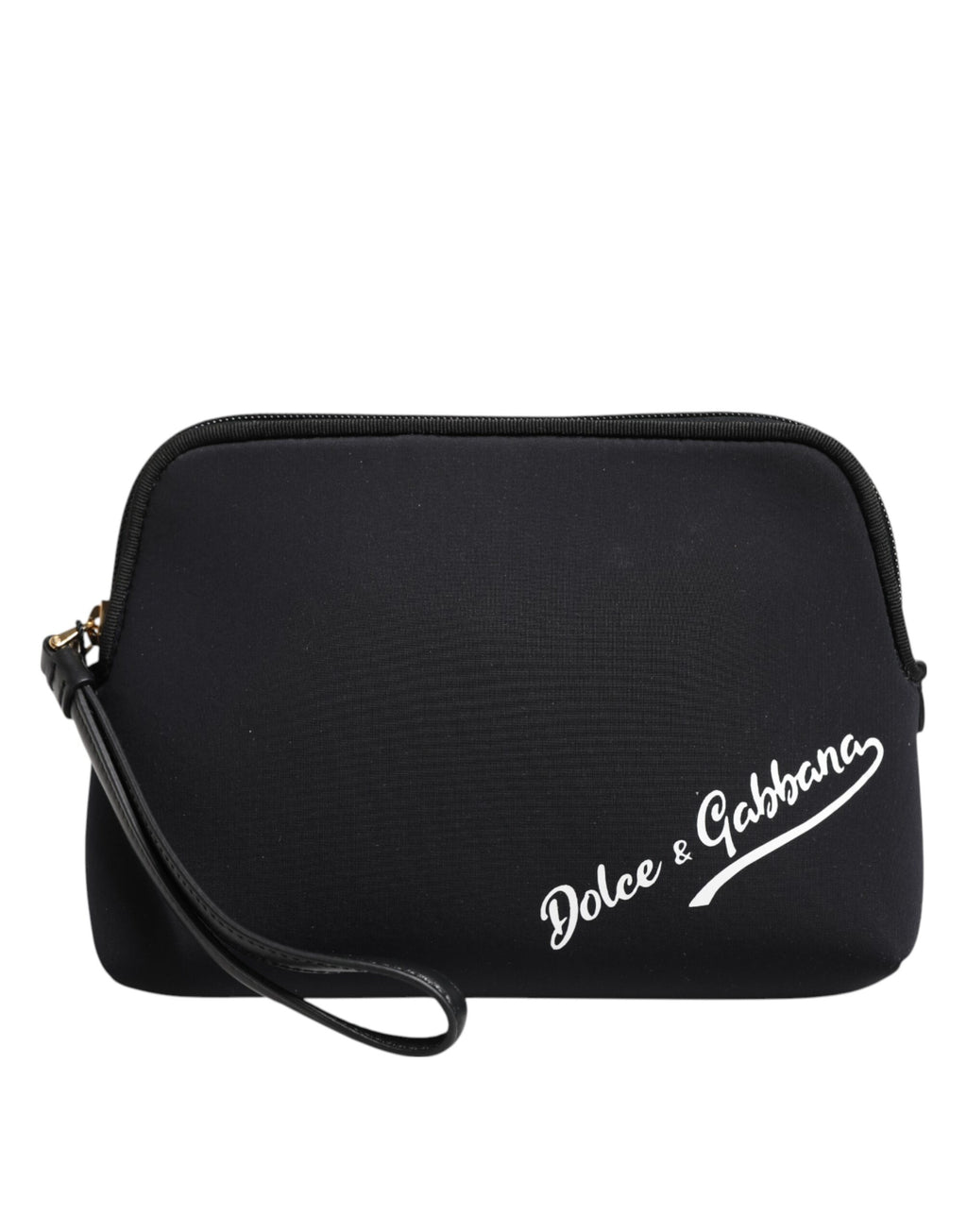 Dolce & Gabbana Black Solid Nylon DG LogoPrint Clutch Zip Borse Pouch Bag