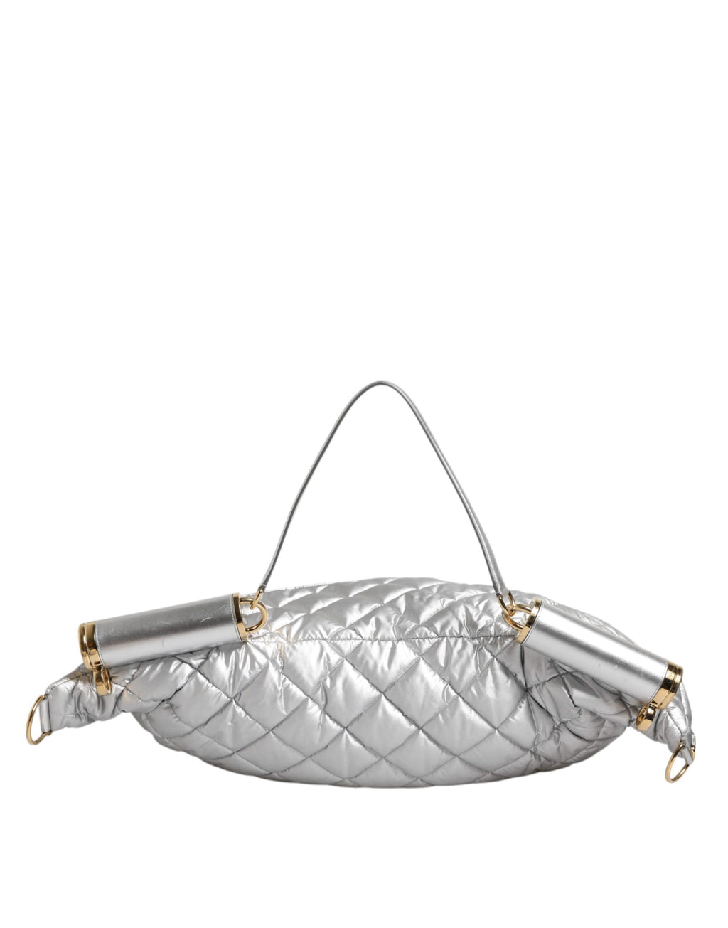 Dolce & Gabbana Silver Quilted Filled Crossbody Shoulder Bag SICILY Bag