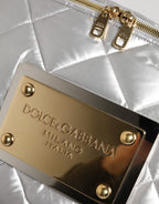 Dolce & Gabbana Silver Quilted Filled Crossbody Shoulder Bag SICILY Bag