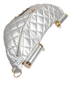 Dolce & Gabbana Silver Quilted Filled Crossbody Shoulder Bag SICILY Bag