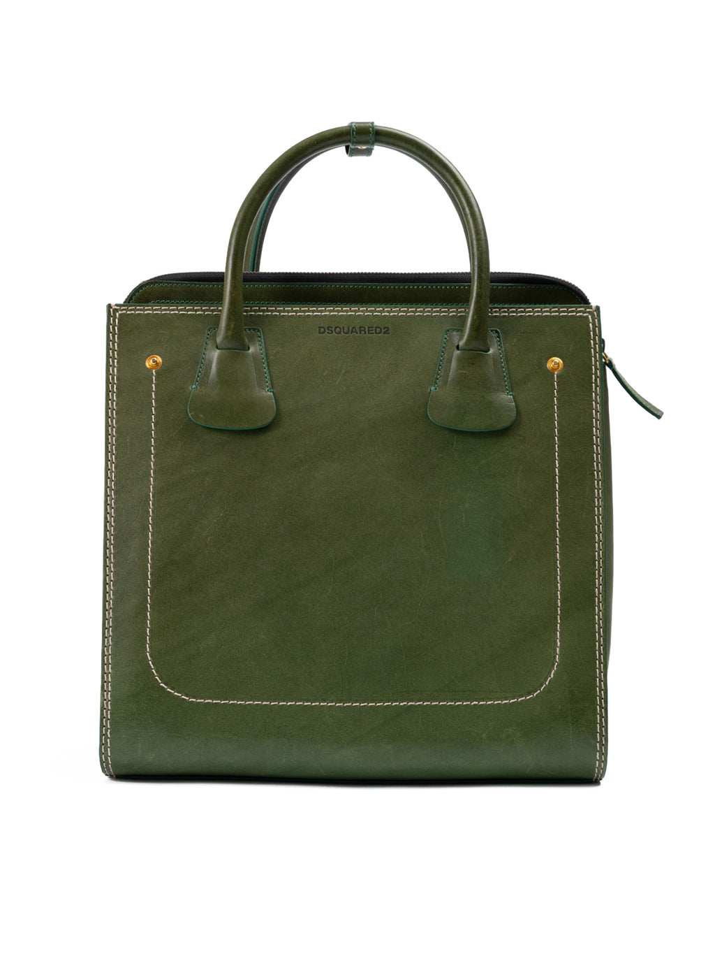 Dsquared² Green Leather Tote Bag