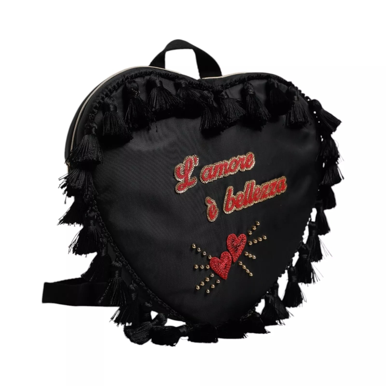Dolce & Gabbana Kids “L’Amore” Heart Mini Backpack – Black