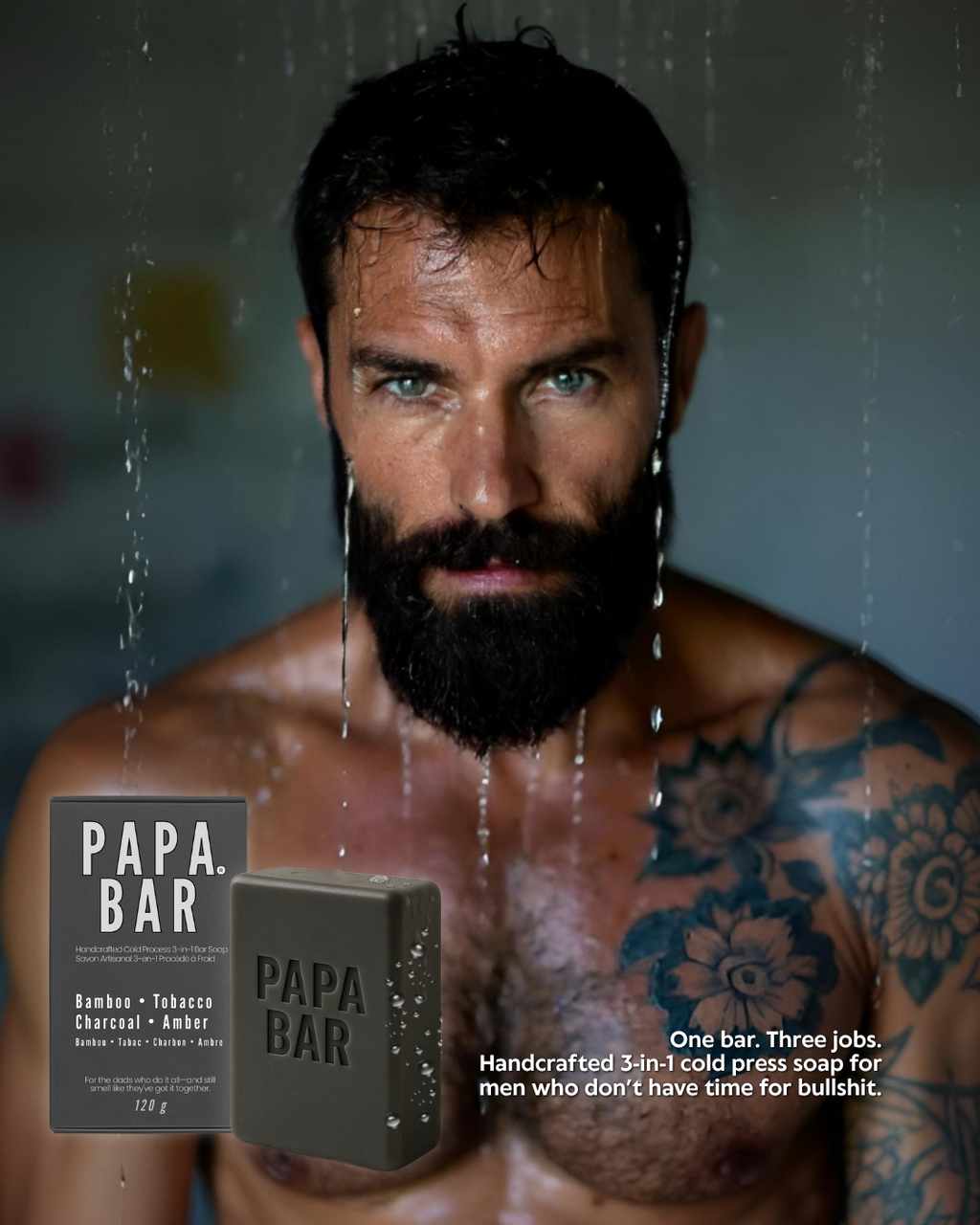 Papa Bar — The 3-in-1 Soap for Men Who Actually Get Sh*t Done