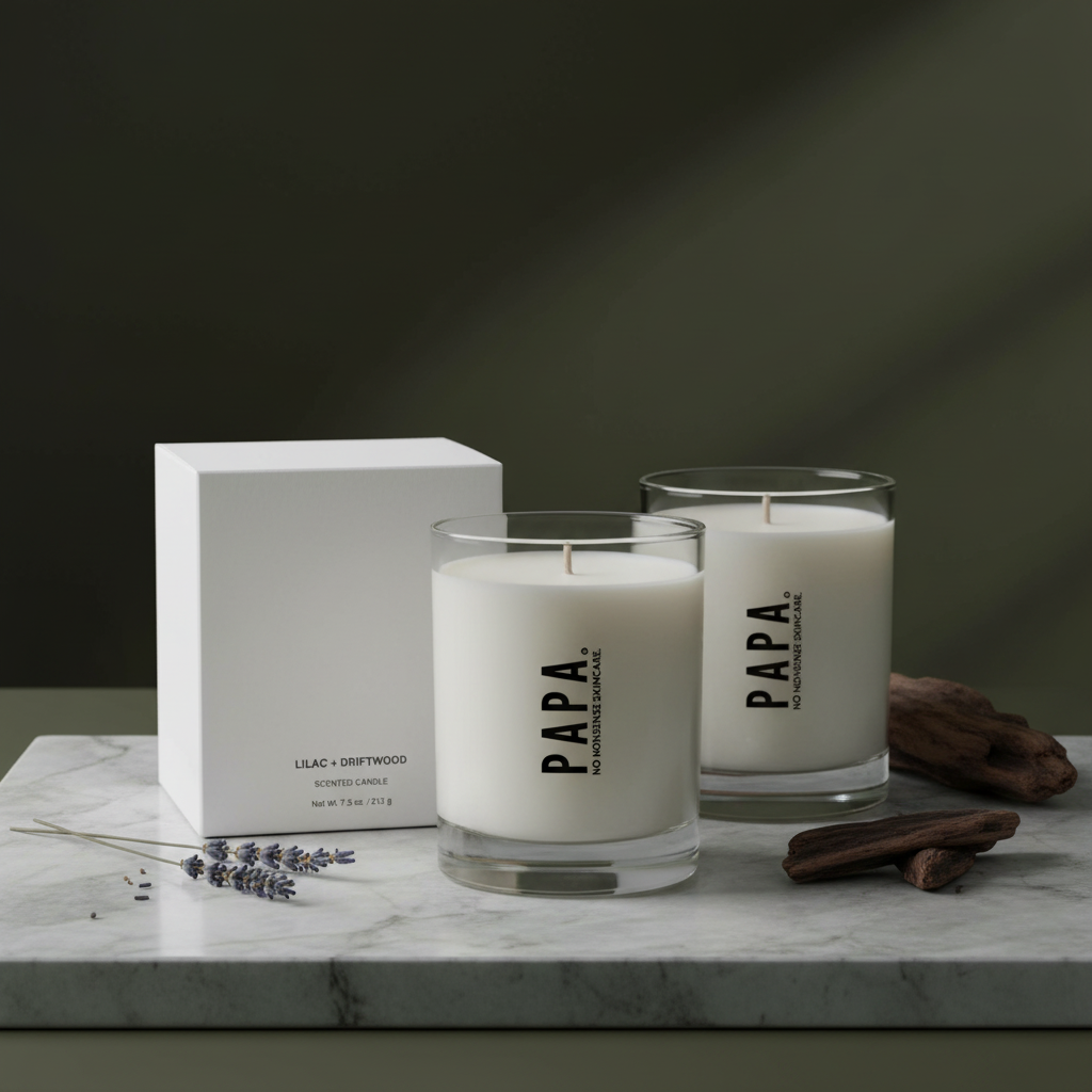 PAPA Scented Candle — Lilac + Driftwood